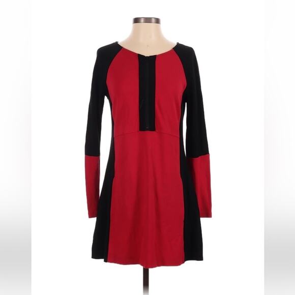 Lynn Ritchie Silver color block red and black long sleeved dress, small - Picture 1 of 10